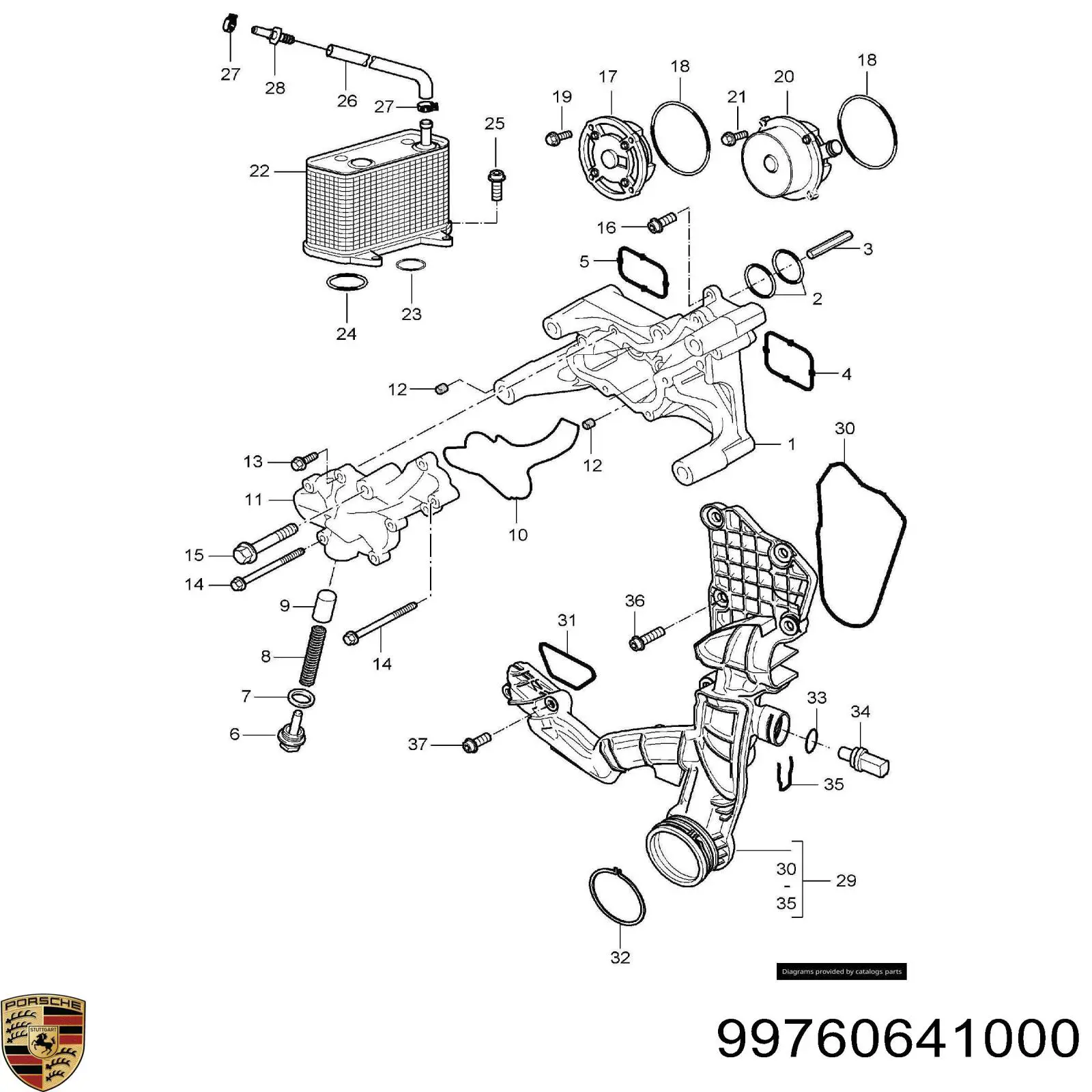 99760641000 Porsche sensor de temperatura do fluido de esfriamento