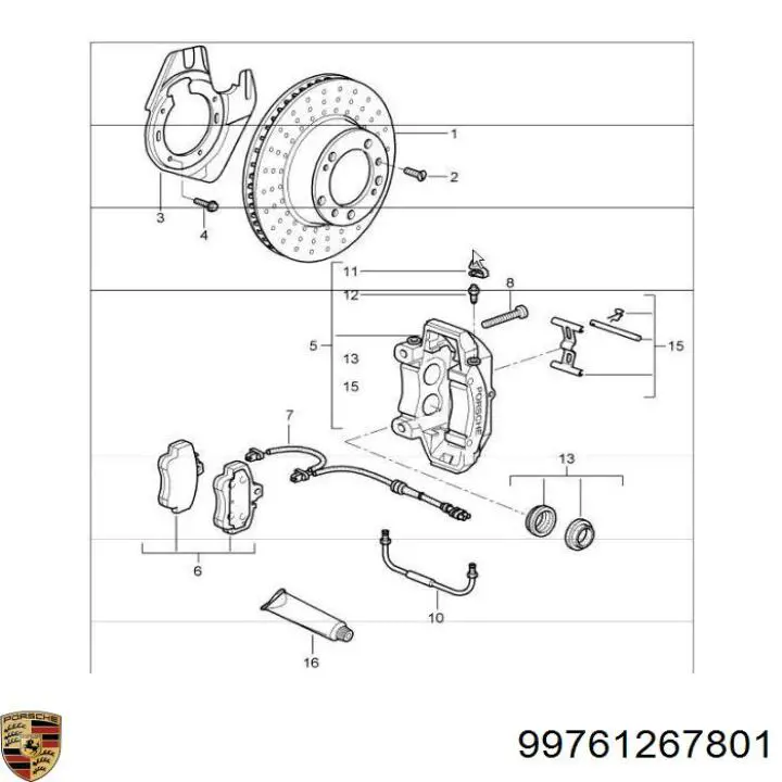 Купить 99761267801 Porsche Сенсор износа