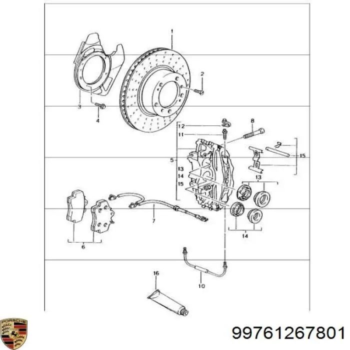 Датчик износа колодок Porsche 99761267801