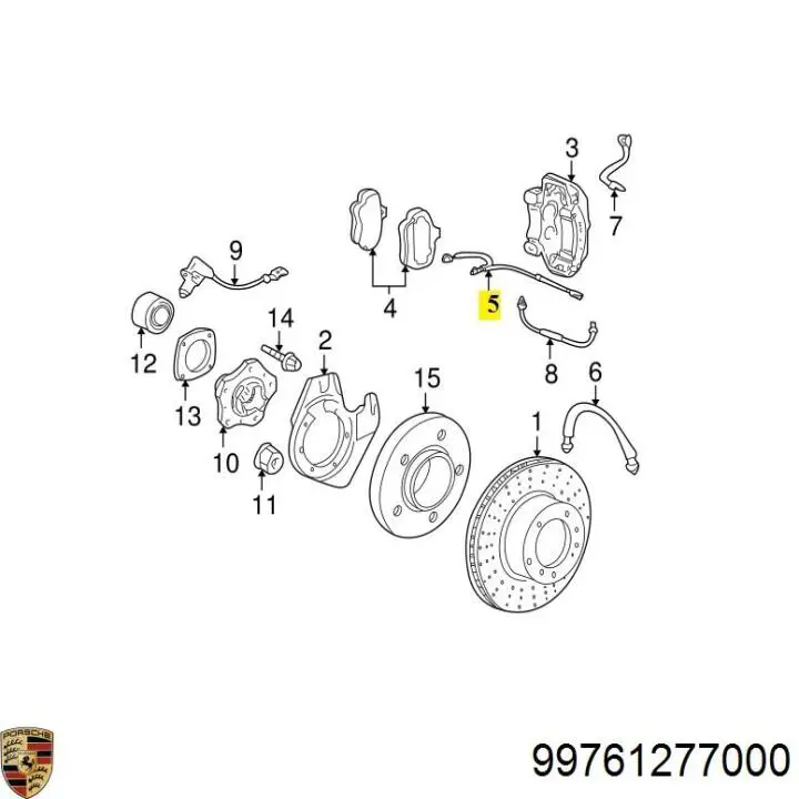 Сигнализатор износ тормозных колодок Porsche 99761277000 цена, от 16.38 USD