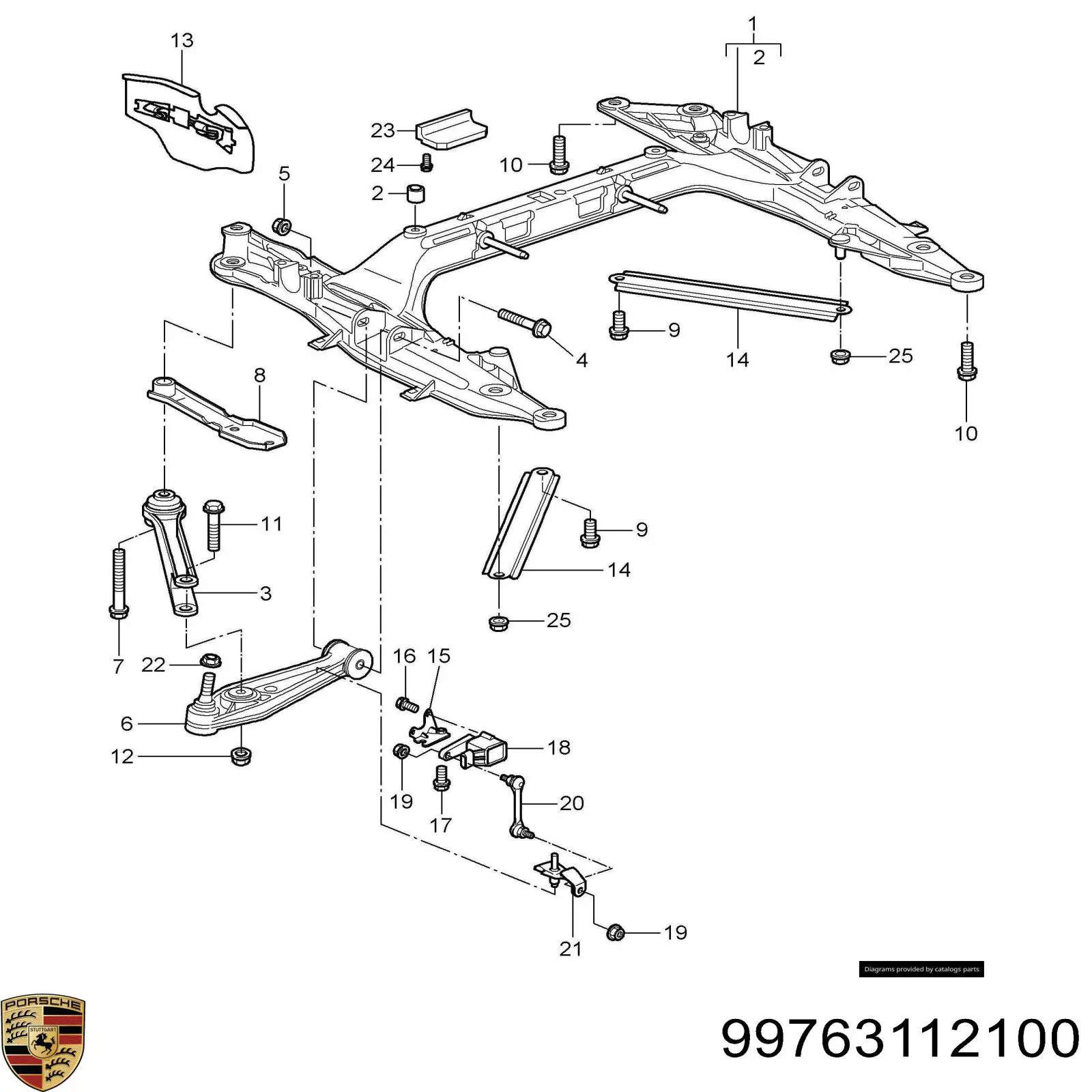 99763112100 Porsche sensor dianteiro do nível de posição de carroçaria