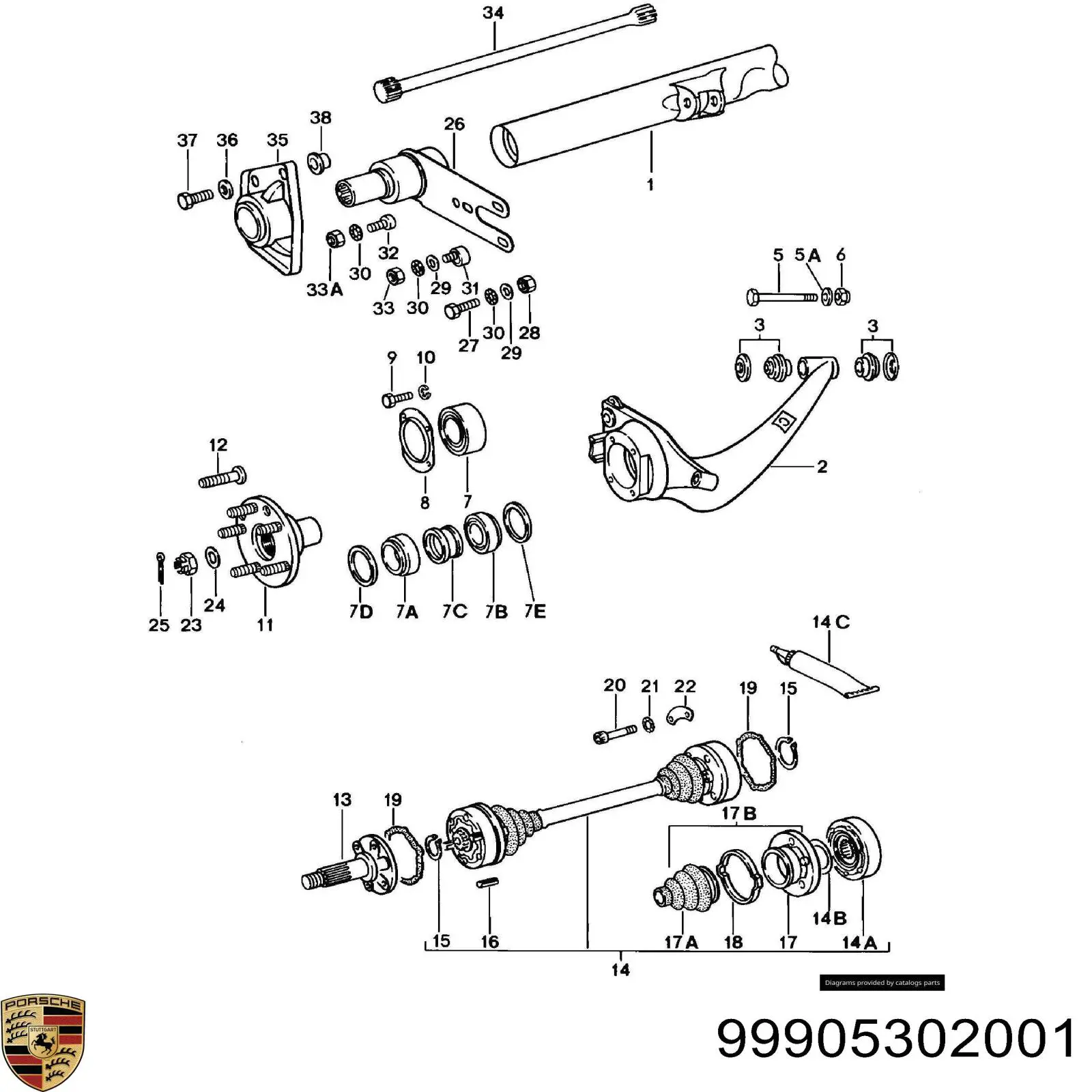 Подшипник задней ступицы 99905302001 Porsche