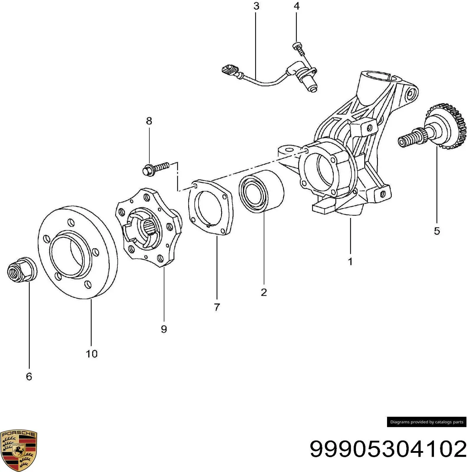 Купить 99905304102 Porsche Подшипник передней ступицы
