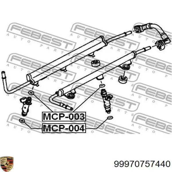 Уплотнитель форсунок Porsche 99970757440 цена, от 1.66 USD