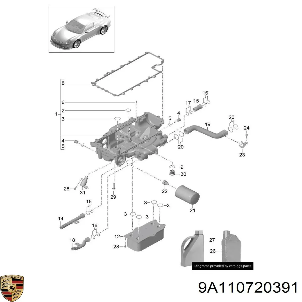 Купить 9A110720391 Porsche 
