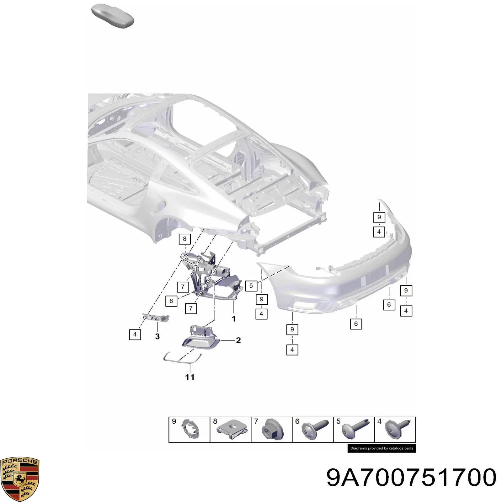 Porsche 9A700751700 цена, от 1.41 USD
