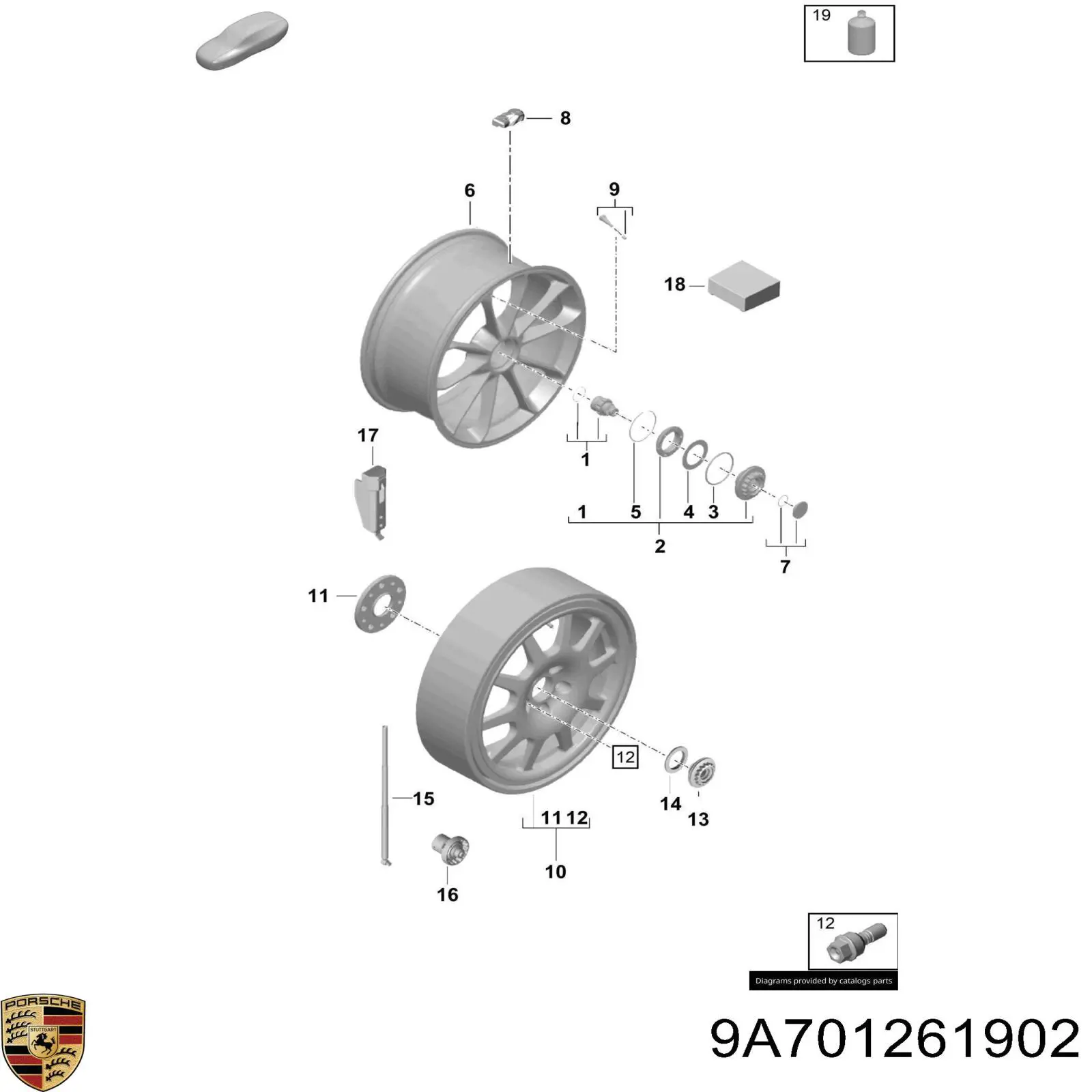 Купить 9A701261902 Porsche Антипрокол для ремонта и накачки шин