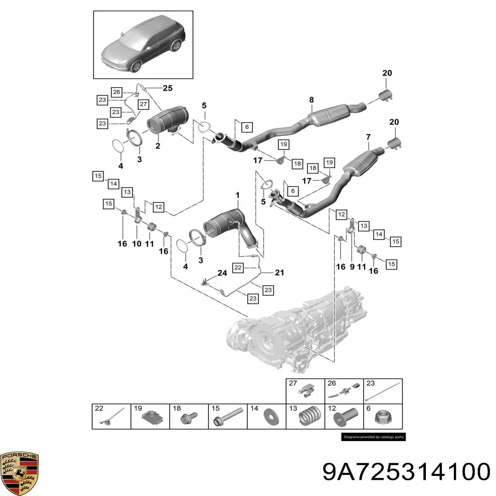  Porsche 9A725314100 цена, от 68.83 USD