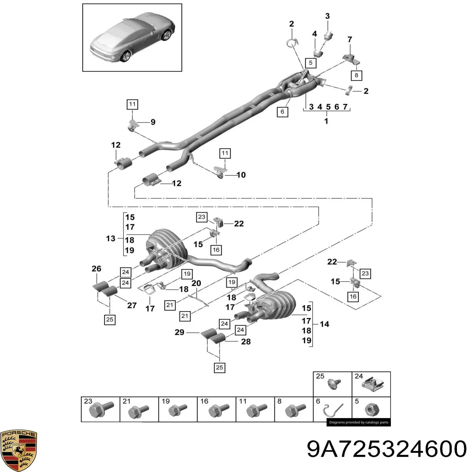  Porsche 9A725324600 цена, от 122.89 USD