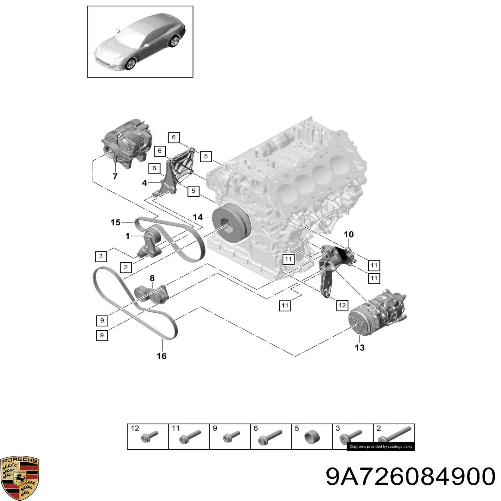 9A726084900 Porsche ремень генератора