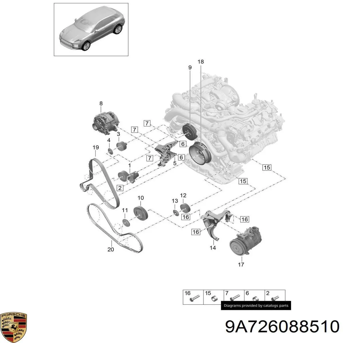  Porsche 9A726088510 цена, от 44.45 USD