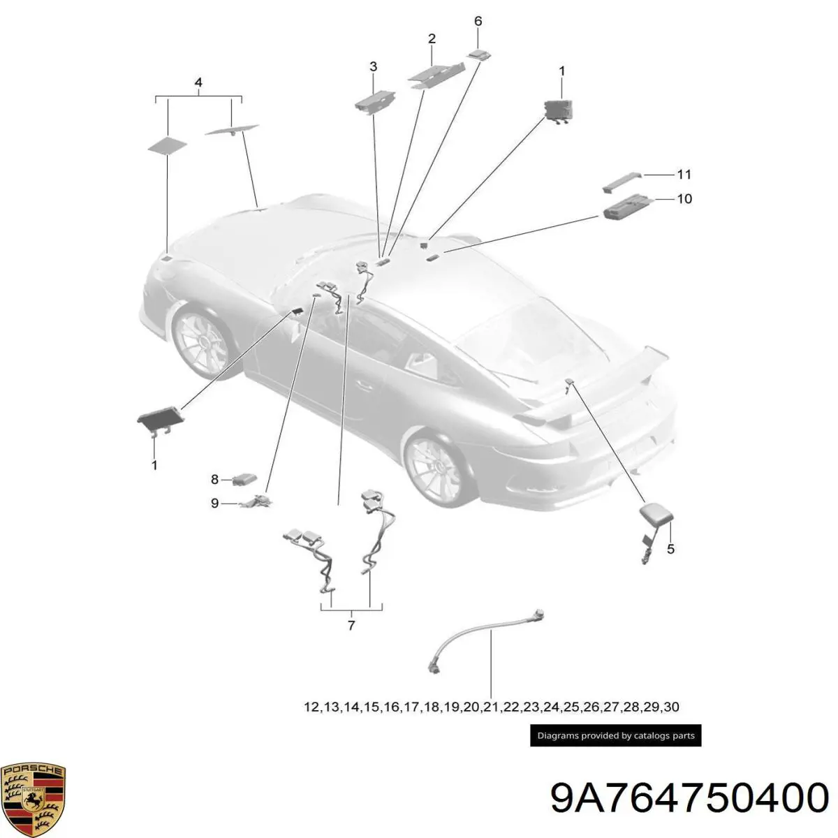  Porsche 9A764750400 цена, от 590.30 USD