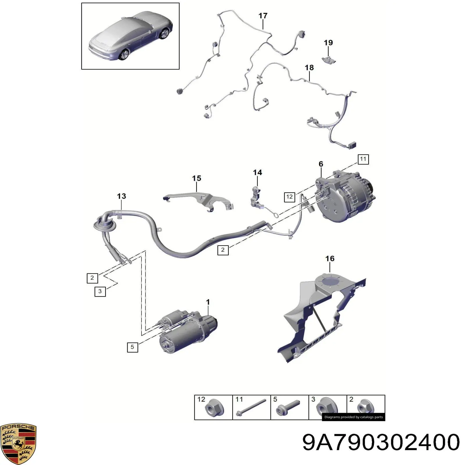 Стартер 9A790302400 Porsche