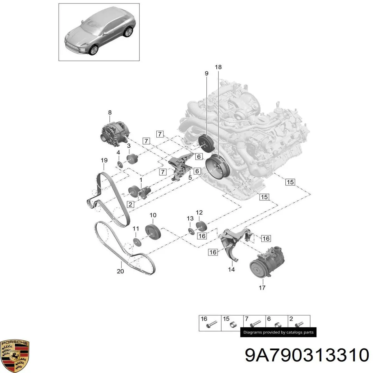  Porsche 9A790313310 цена, от 255.71 USD