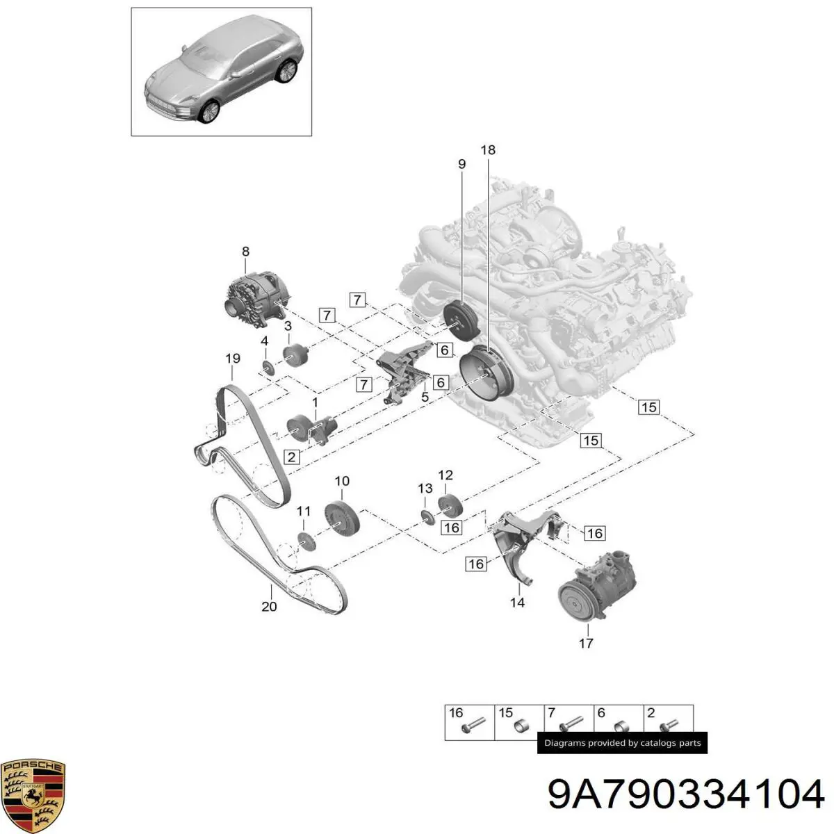  Porsche 9A790334104 цена, от 161.86 USD