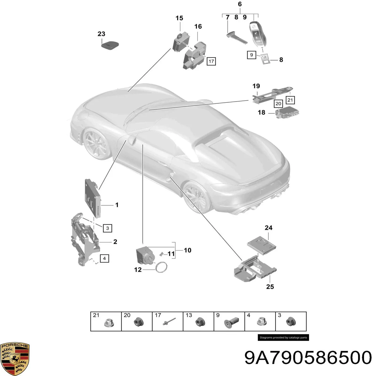 Замок зажигания Porsche 9A790586500 цена, от 33.33 USD