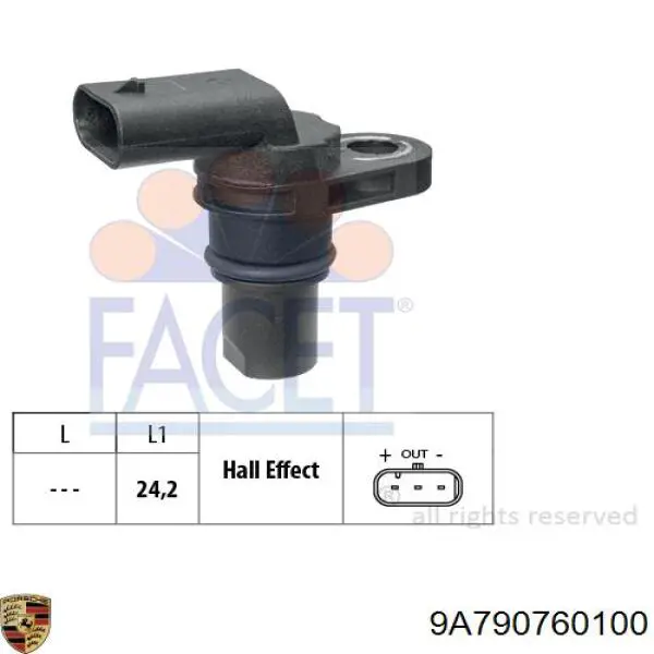 9A790760100 Porsche sensor de posição da árvore distribuidora