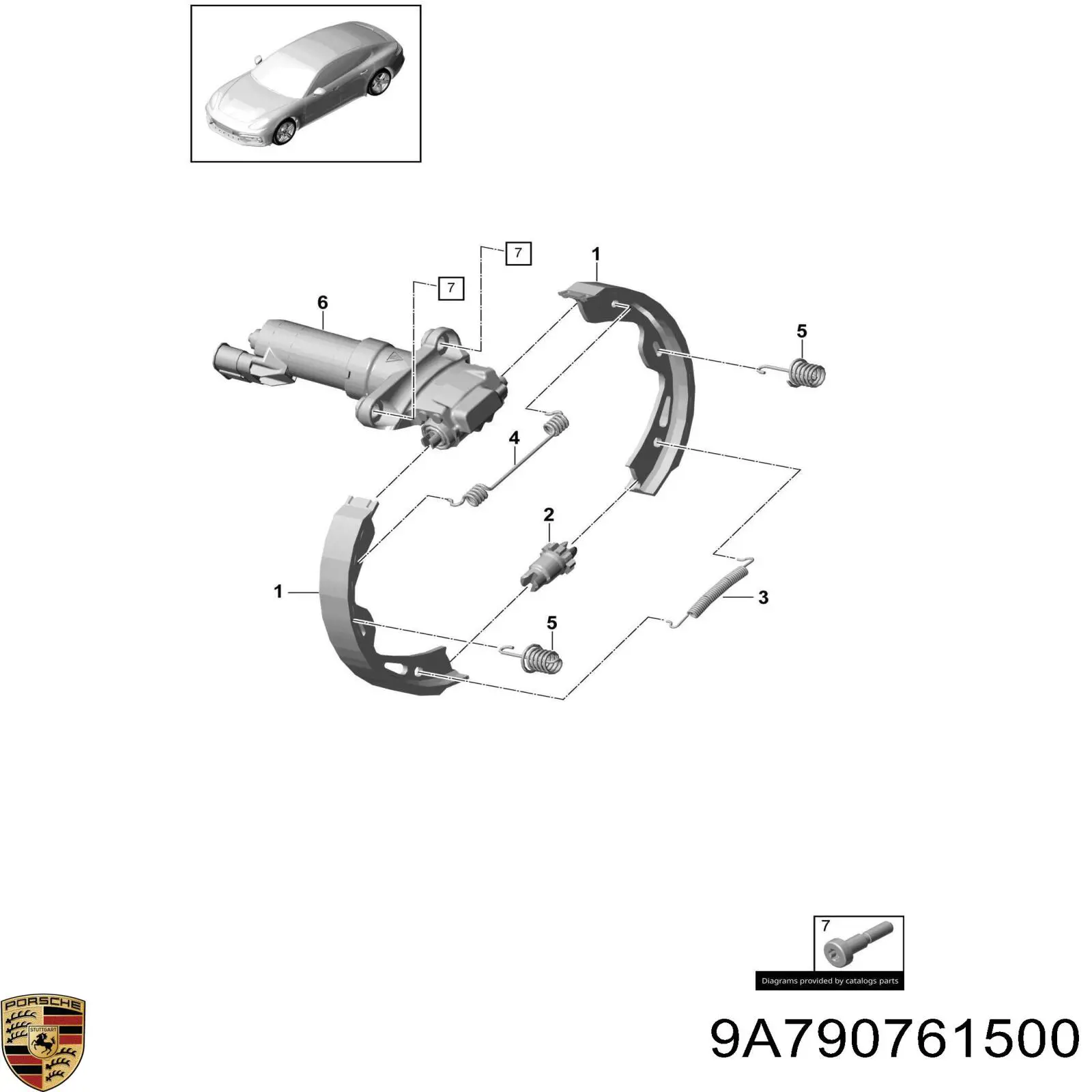 9A790761500 Porsche motor de acionamento do freio de suporte traseiro