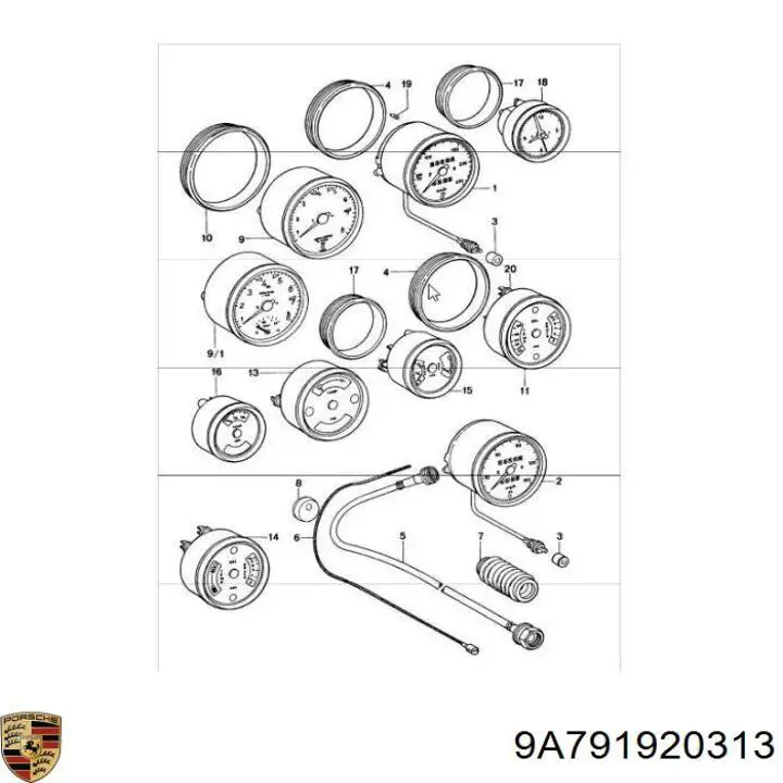 Купить 9A791920313 Porsche 