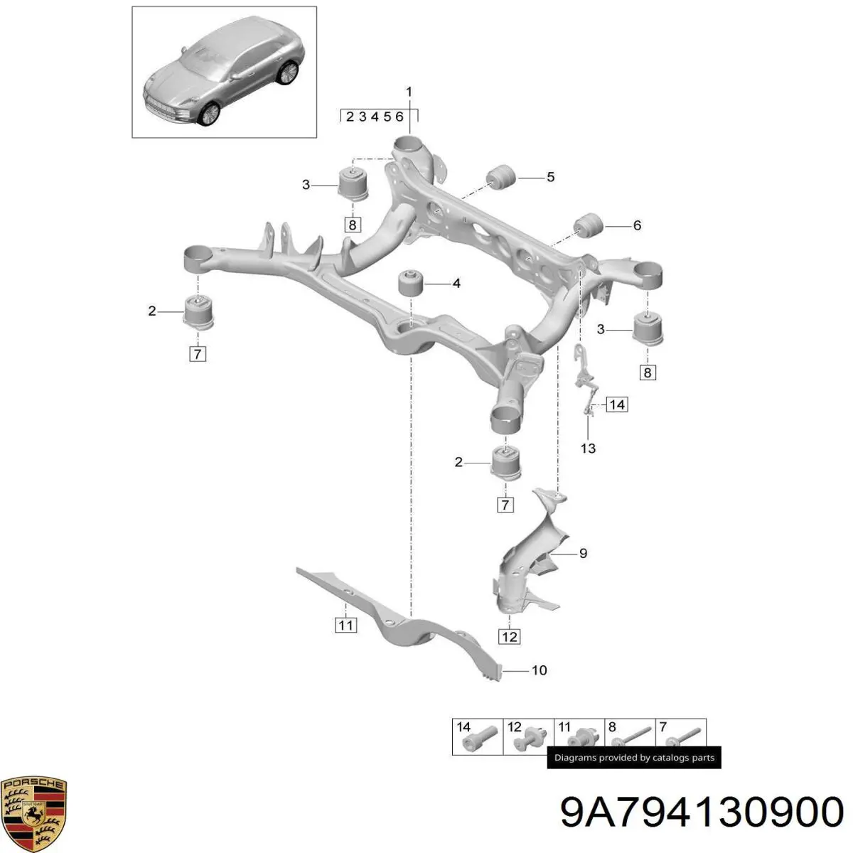 9A794130900 Porsche sensor traseiro esquerdo do nível de posição de carroçaria