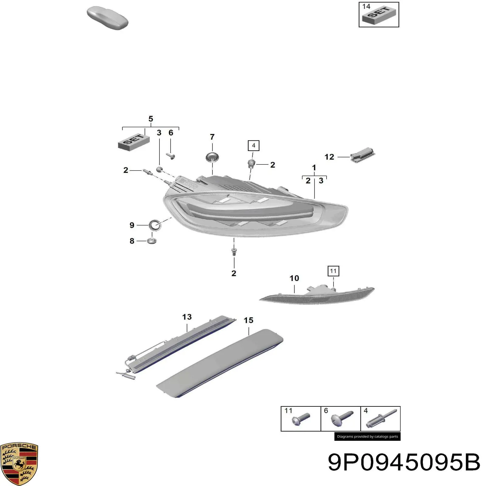 9P0945095B Porsche сравнить цены на Автопро