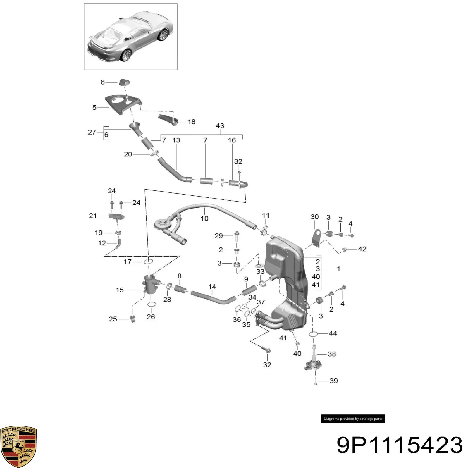 Купить 9P1115423 Porsche Крышка маслозаливной горловины