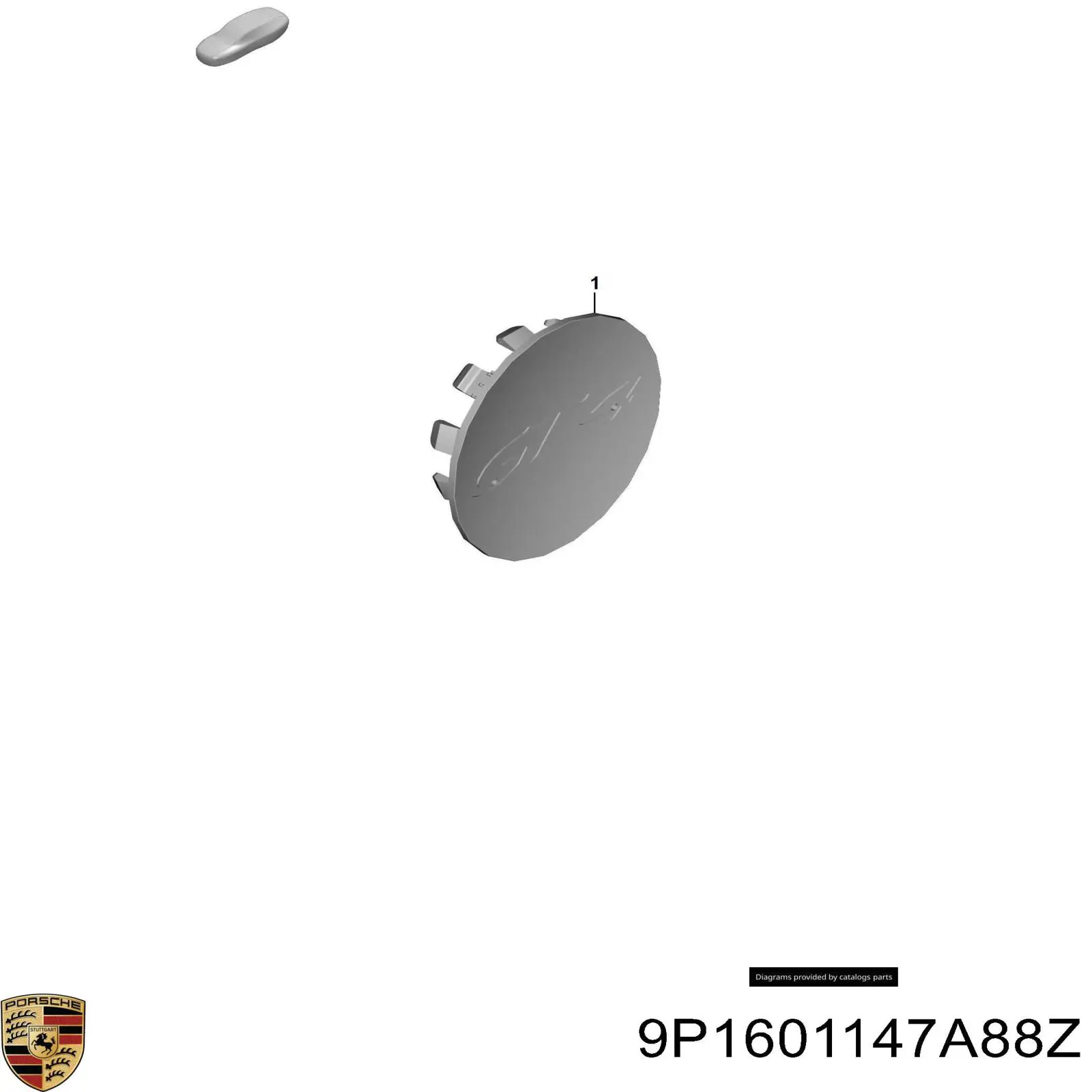 9P1601147A88Z Porsche Колпаки на диски