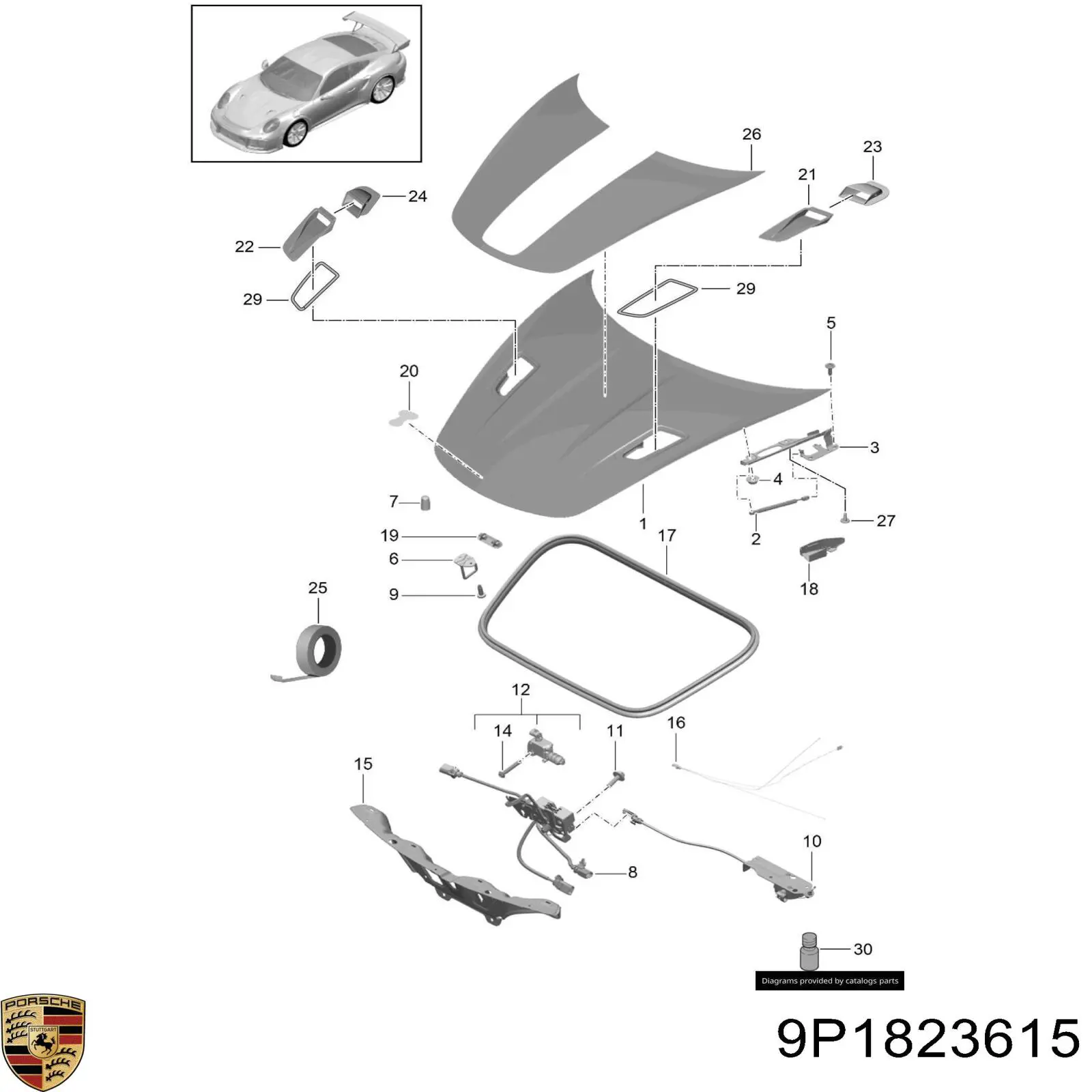 Porsche 9P1823615 цена, от 41.96 USD