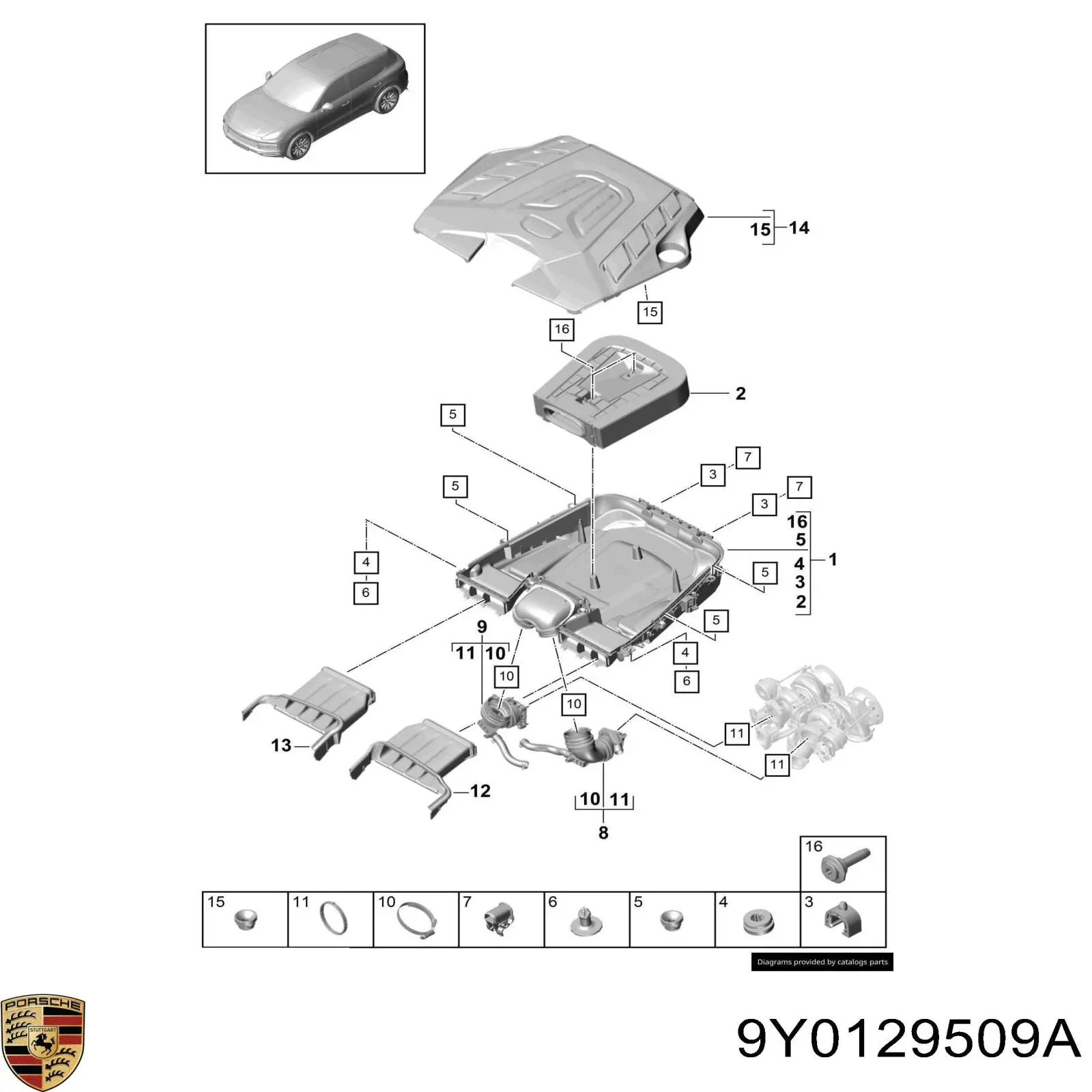  Porsche 9Y0129509A цена, от 125.10 USD