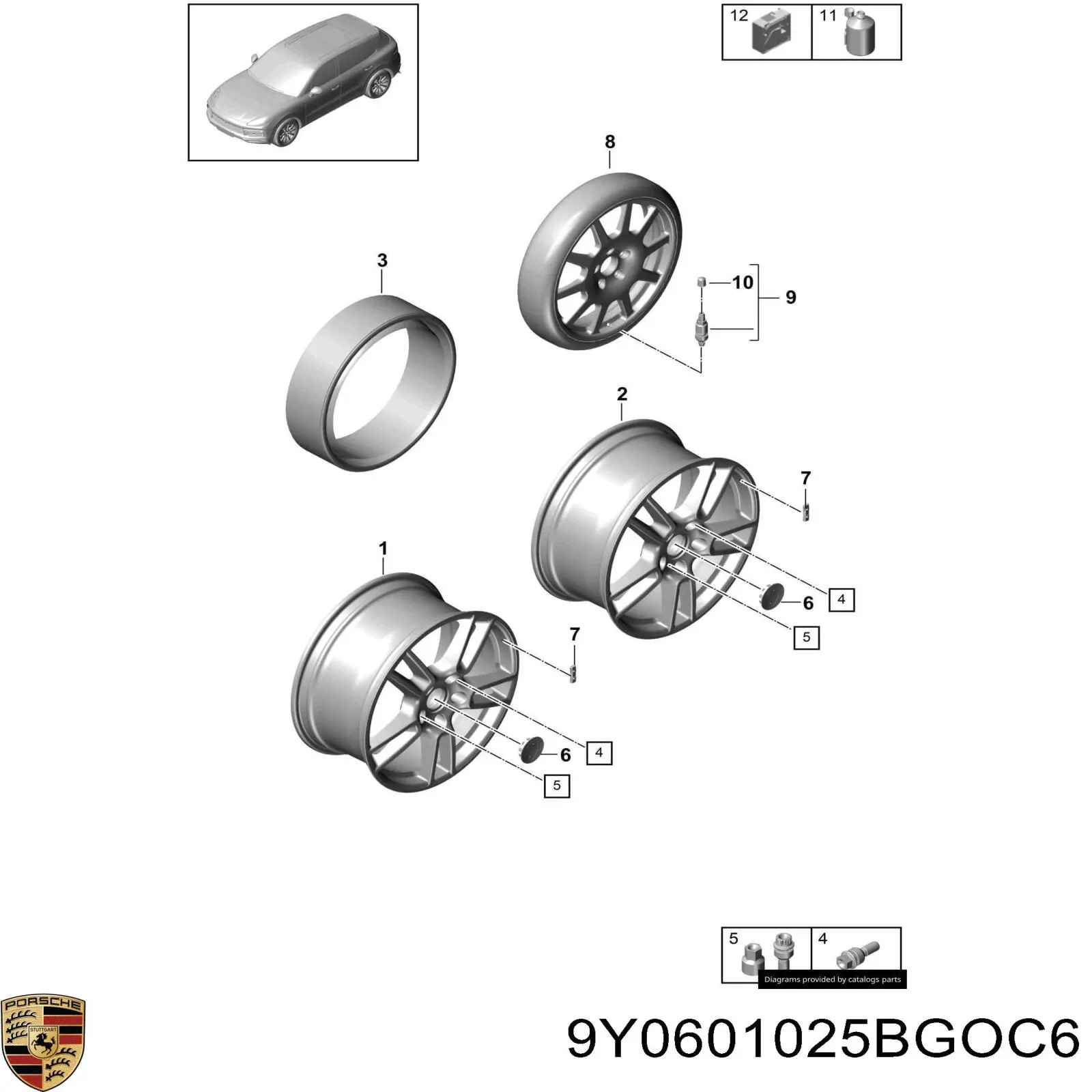 9Y0601025BGOC6 Porsche Оригинальные диски