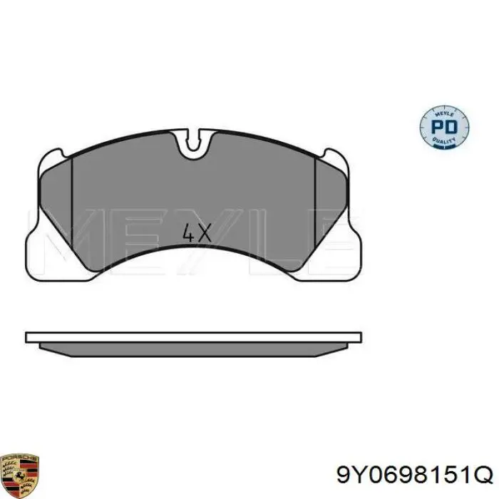 Передние тормозные колодки 9Y0698151Q Porsche
