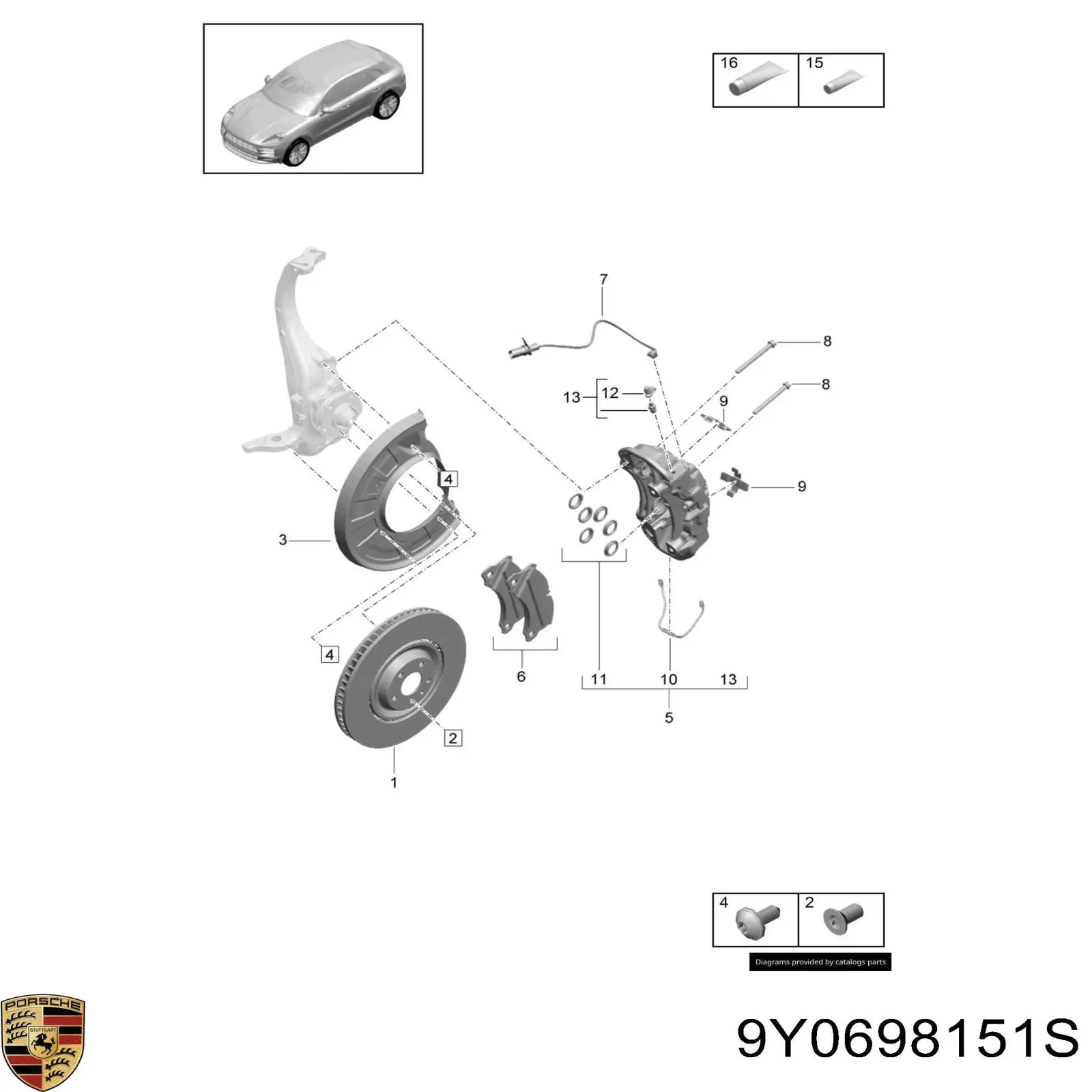 Колодки Porsche 9Y0698151S цена, от 57.81 USD
