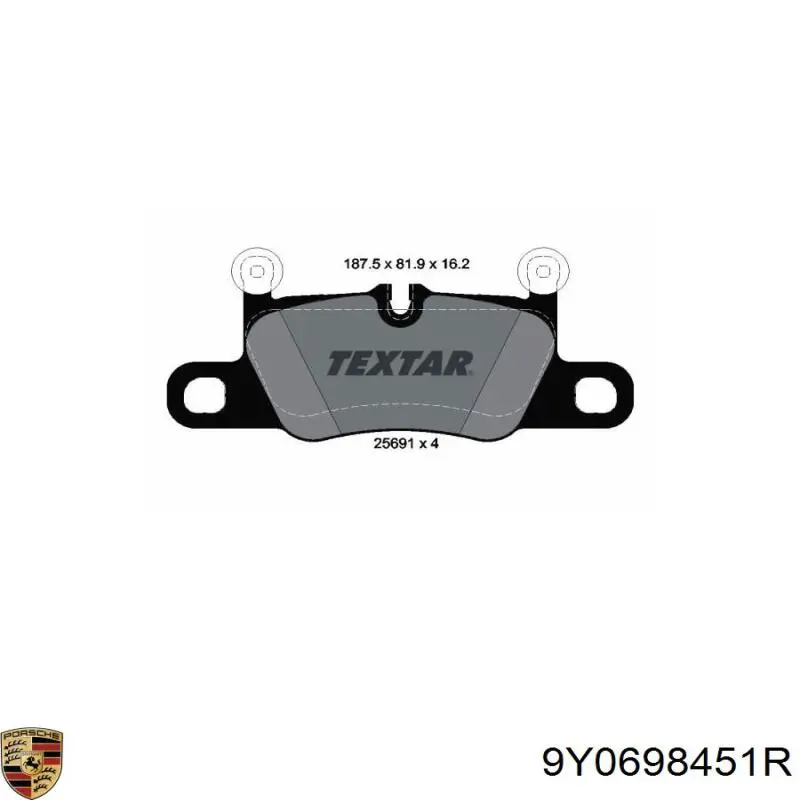 Колодки дисковые  Porsche 9Y0698451R цена, от 68.06 USD