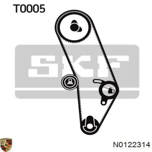 ГРМ ремни, комплект Porsche N0122314 цена, от 24.27 USD
