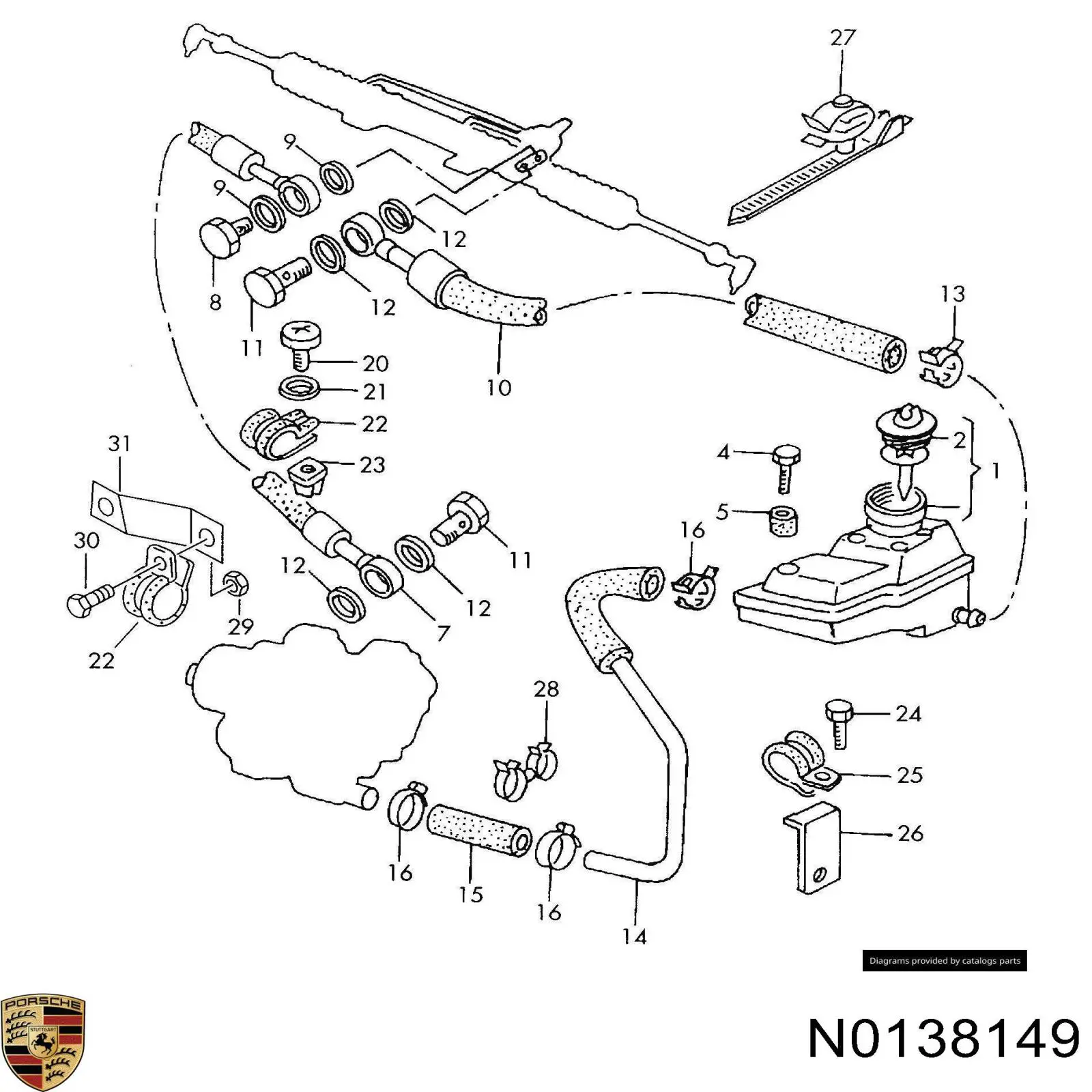 N0138149 Porsche прокладка пробки поддона двигателя