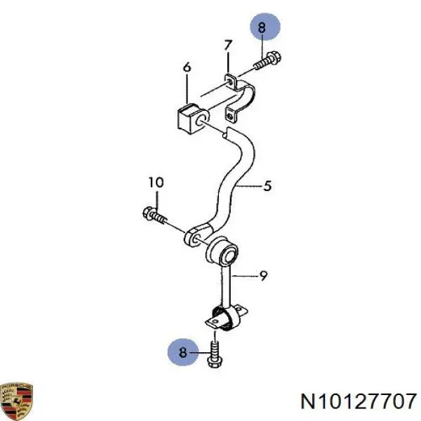 Купить N10127707 Porsche Болт нижнего рычага