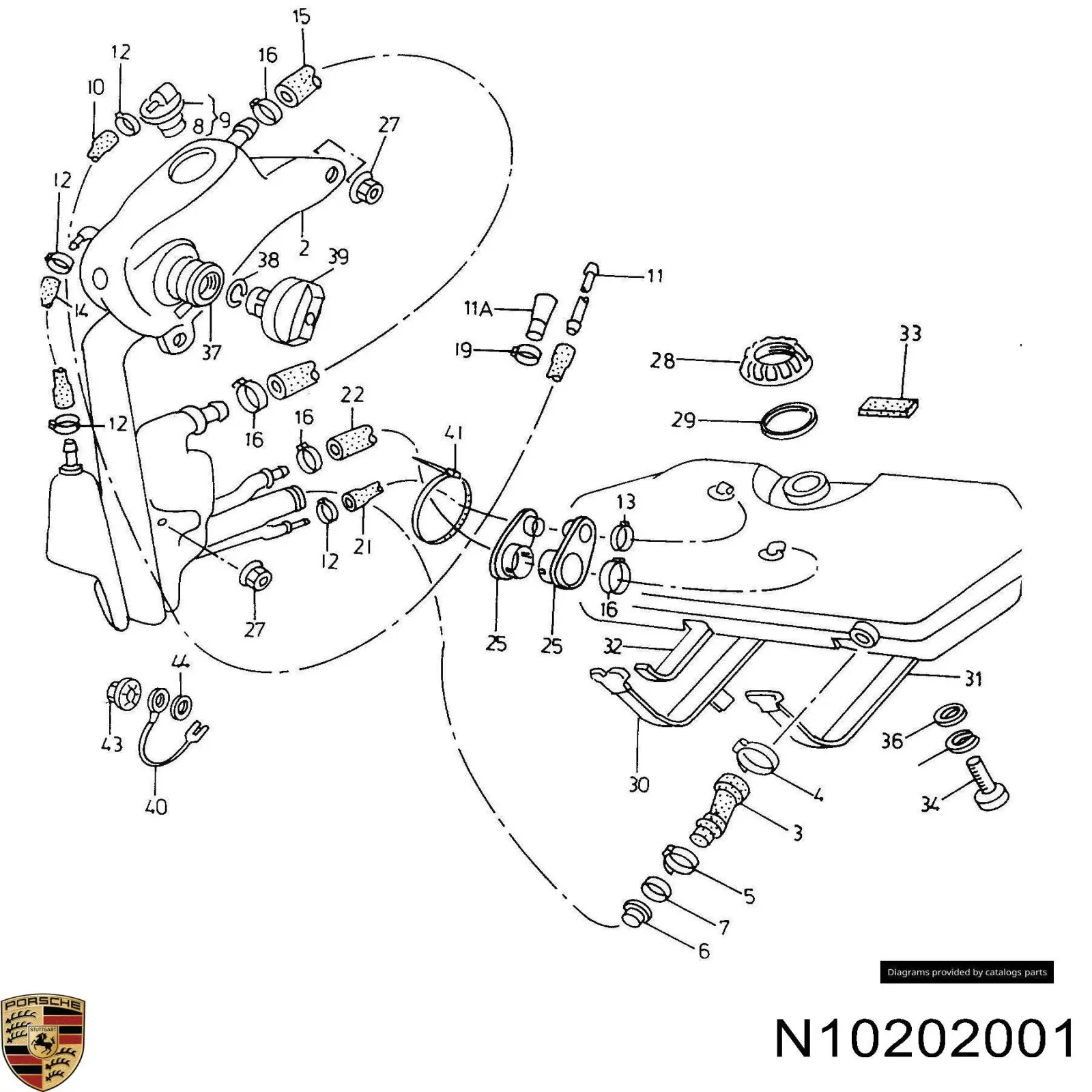 Хомут пружинный N10202001 Porsche