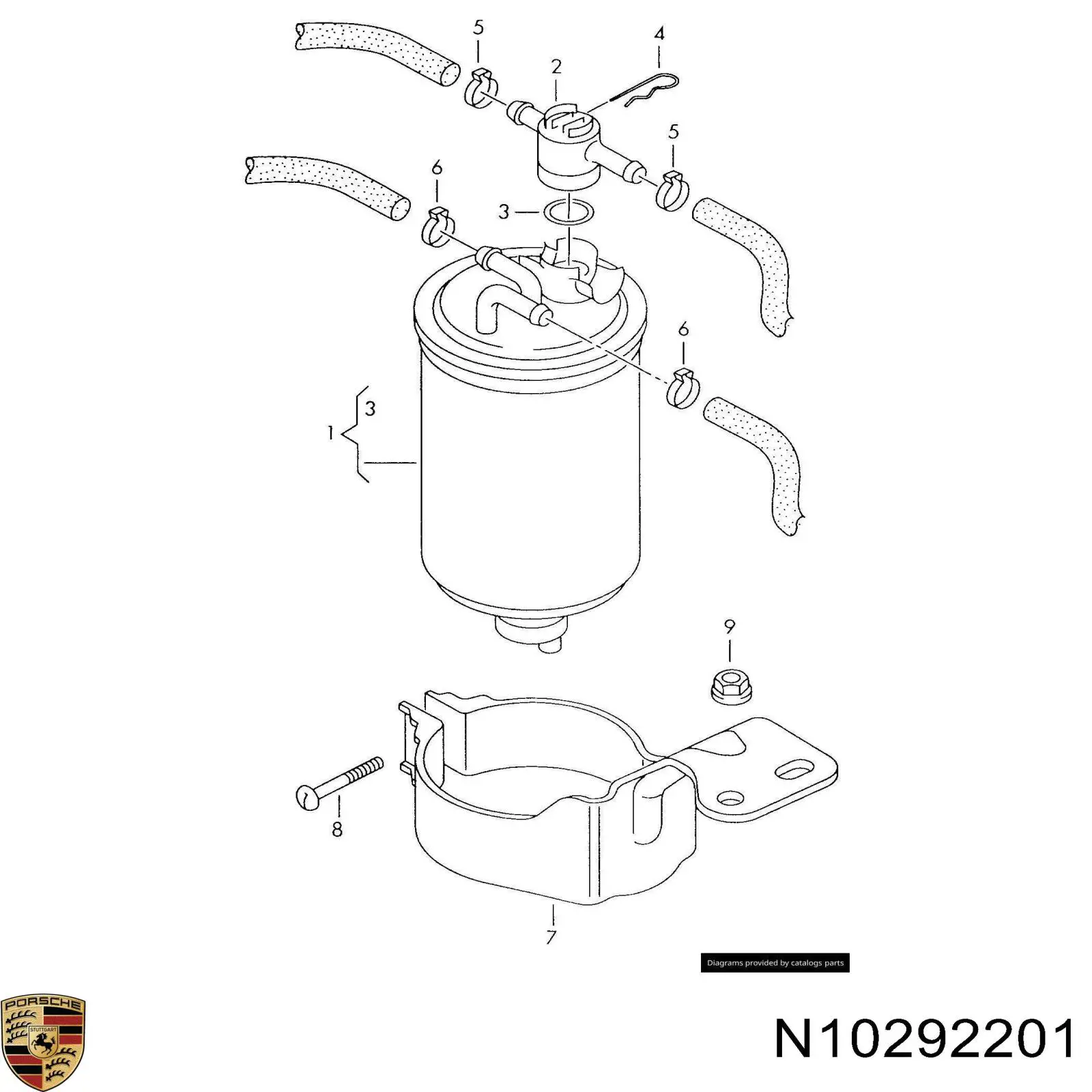 N10292201 Porsche braçadeira de mola