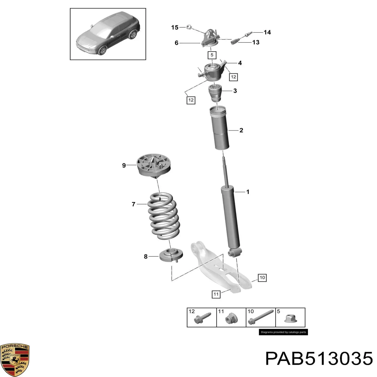PAB513035 Porsche Амортизаторы задние