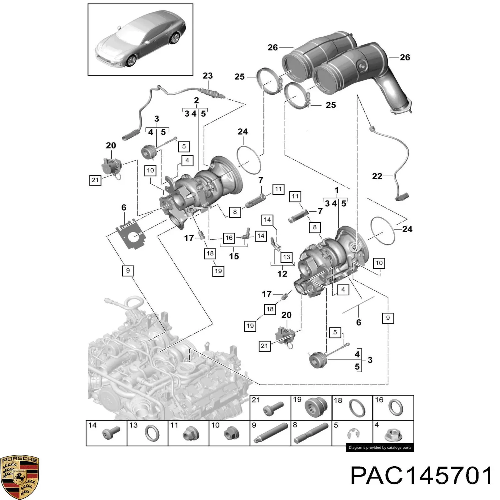 Купить PAC145701 Porsche Турбоком