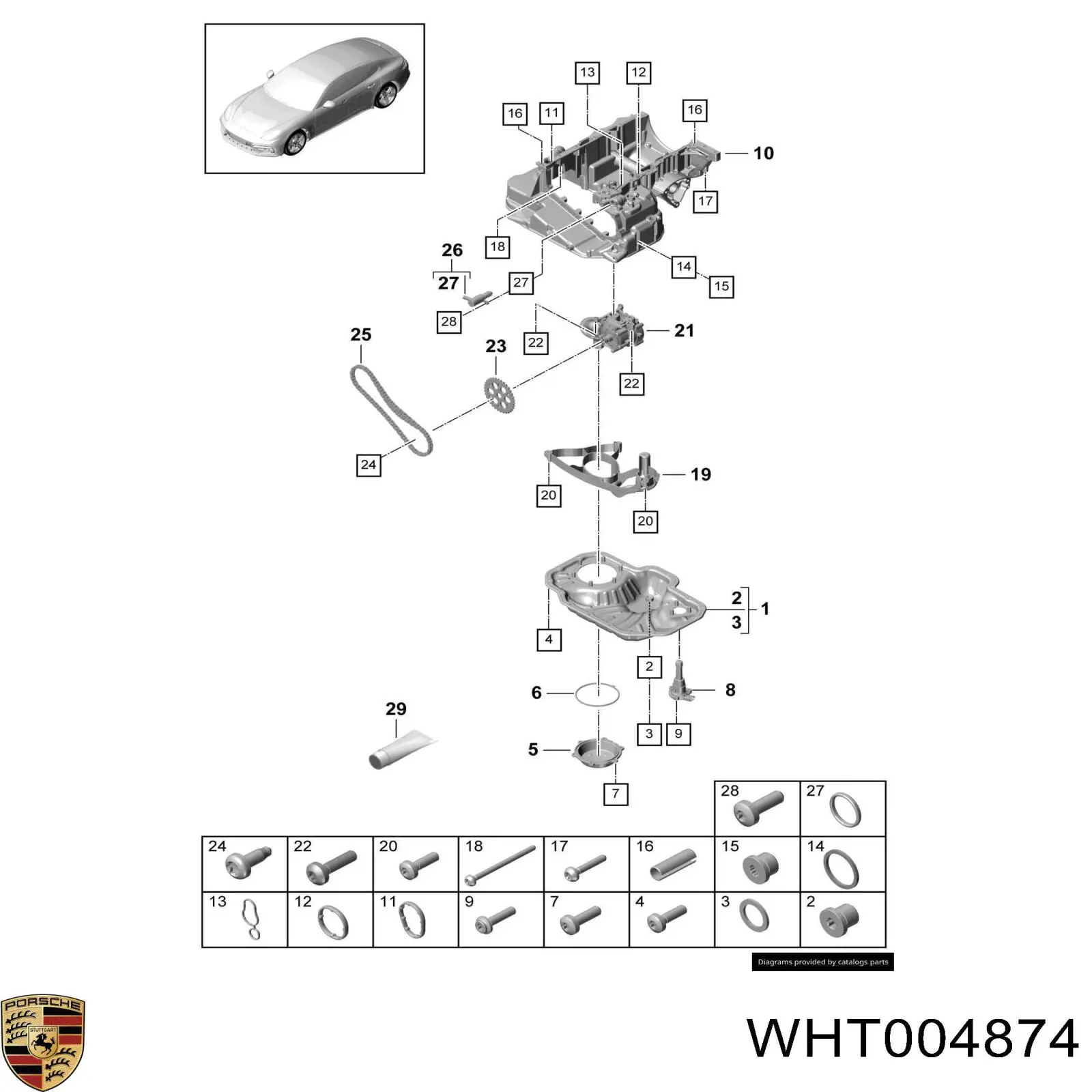 WHT004874 Porsche болт поддона двигателя