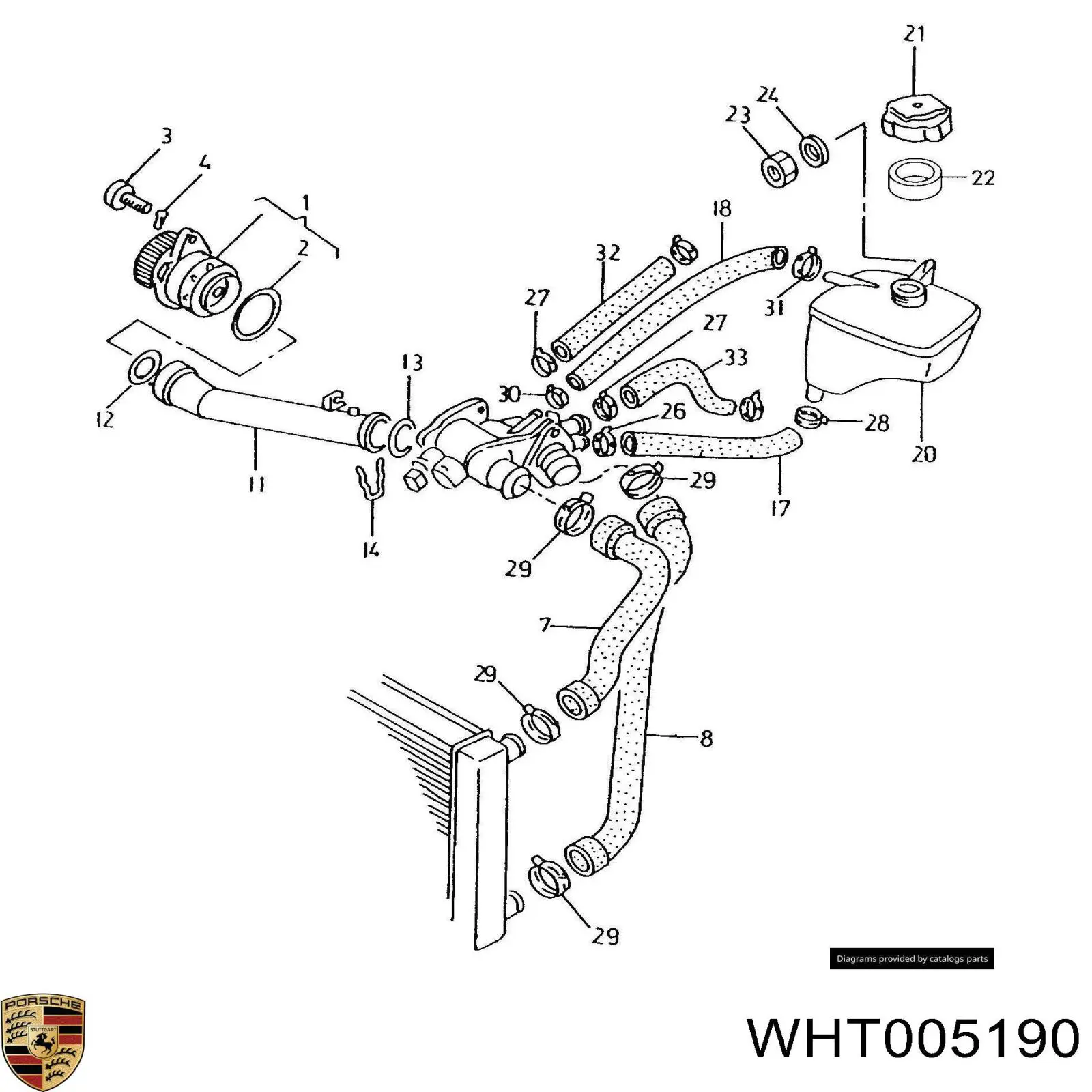WHT005190 Porsche прокладка термостата