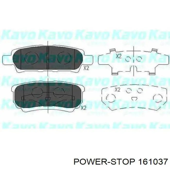 Задние тормозные колодки 161037 Power Stop