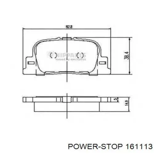 Задние тормозные колодки 161113 Power Stop