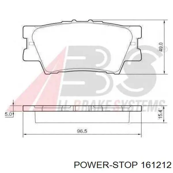 Колодки дисковые  Power Stop 161212 цена, от 26.90 USD