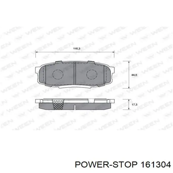 Задние тормозные колодки 161304 Power Stop