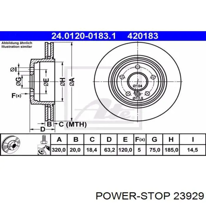 Купить 23929 Power Stop Колодки тормозные
