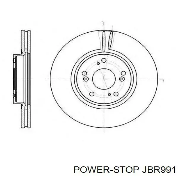 JBR991 Power Stop Диск тормозной передний