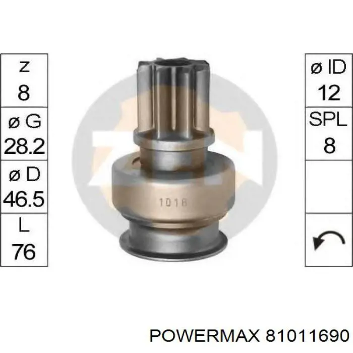 81011690 Power MAX бендикс стартера