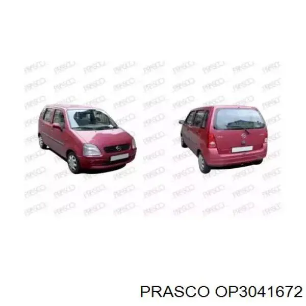 Refuerzo paragolpes trasero OP3041672 Prasco